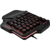 24.Se Enhånds-gamingtastatur med belysning - 7 RGB-farver