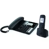 Telekom Deutsche Sinus PA 207 plus 1 - Med/uden ledning - besvarelsessystem - DECT\GAP - sort + ekstra telefonrør