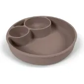 Filibabba Tallerken - Silikone - Ruminddelt - Warm Grey - - OneSize - Tallerken