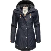 NAVAHOO Overgangsfrakke 'Rainy Forest' mørkeblå / orange / hvid