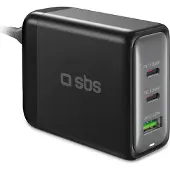 SBS Ladestation 100W 2x USB-C/1x USB GaN sort