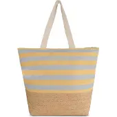 Normani Strandtaske 'Mackay' beige-meleret / pastelblå / gul