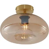 QAZQA Art Deco loftslampe messing med ravglas - Busa
