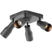 QAZQA Gunmetal loftspot GU10 50 mm firkantet 4-lys - Stanley