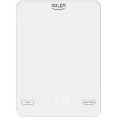 Adler AD 3177w Køkkenvægt 10 kg, USB-opladning, hvid