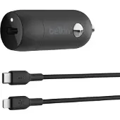 Belkin Components Belkin BoostCharge - Bilstrømsadapter - 30 Watt - 3 A - Fast Charge, Power Delivery 3.1 (USB-C) - sort