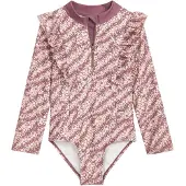 Playshoes Badedragt lavendel / cyclam / rød / hvid
