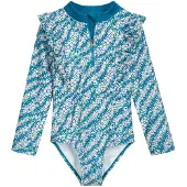 Playshoes Badedragt azur / orange / hvid