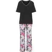LASCANA Pyjamas lyserød / pitaya / sort / hvid