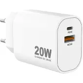 Sinox PRO 230V USB-A+USB-C oplader 20W. Hvid