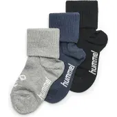 Hummel Strømper - HMLSora - 3-pak - Sort/Navy/Gråmeleret - - 21/23 - Strømper