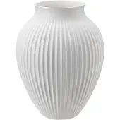 Knabstrup Keramik Knabstrup vase riflet 27 cm Hvid
