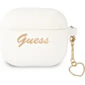 GUESS GUA3LSCHSH AirPods 3 cover hvid/hvid Silikone Charm Heart Collection