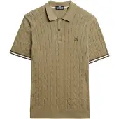 Superdry Superdrytil mænd. M1110441A Struktureret grøn poloshirt (L), Casual, Bomuld, Korte ærmer