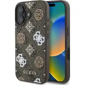 GUESS Peony On 4G Background MagSafe-etui til iPhone 16 - brun