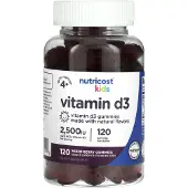 Nutricost , Børn, Vitamin D3, Alder 4+, Mixed Berry, 62,5 mcg (2.500 IU), 120 Gummies