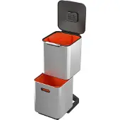 Joseph Joseph Totem Compact 40 liter/10,5 gallon avfallsseparation och återvinning av köksavfall med luktfilter och avtagbart matavfall Caddy ros