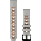 Garmin - Sportsure - Bracelet QuickFit 22mm Silicone Gris / Orange til UnisexSilikone - Grå
