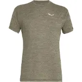Salewa - Vandretøj - Puez Melange Dry SS Tee M Dark Olive Melange til Unisex - Størrelse L - Kaki