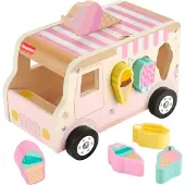 Fisher-Price Wood Toddler Legetj Isvogn Formsortering St 9 trstykker til udviklingsleg brn i alderen 18+ mneder