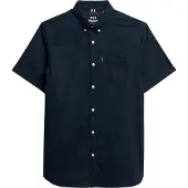Superdry Superdrytil mænd. M4010944A Navy Oxford-skjorte (L), Casual, Bomuld, Korte ærmer, Blå