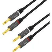Logilink Högtalarkabel 2x2,5 mm² med banankontakter Svart 5 meter
