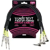 Ernie Ball P06076 1.5ft Straight-Angle Patch Cable 3 Pack Black