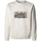Pepe Jeans Pepe Jeanstil mænd. PM582842 Dalter sweatshirt hvid (S), Casual, Bomuld, Bæredygtig