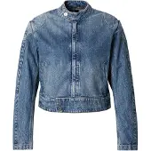 G-Star Short Moto Jacket - Medium blue - Women