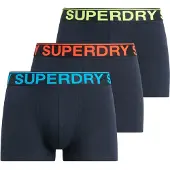 Superdry Superdrytil mænd. M3110450B Pakke med 3 boxershorts (L), Afslappet, Bomuld, Blå