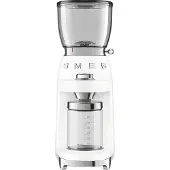 Smeg 50''s Style Kaffekværn CGF01WHEU Hvid, Burr kværn, 350 g, Konisk møtrik, Rustfrit stål, 450 rpm, Hvid