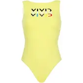 Vivid Badedragt gul / rød / sort / hvid