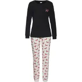LASCANA Pyjamas lysebrun / sort / hvid