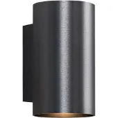 QAZQA Moderne væglampe gunmetal rund 2-lys GU10 50mm - Sandy