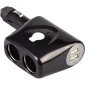 Talamex Dobbelt Stikkontakt + 2 Usb 12v