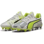 Puma KING ULTIMATE FOREVER FG/AG Football Boots Unisex, Shoes, Feather Gray/Electric Lime/White, 45