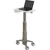 Ergotron CareFit - Vogn med hjul - Tynd - for notebook - aluminium, højkvalitetsplastik, zinkbelagt stål - hvid, varm grå - skærmstørrelse: op til 17