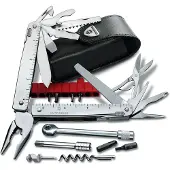 Victorinox SwissTool X Plus with ratchet, leather sheath