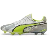 Puma KING ULTIMATE FOREVER FG/AG Football Boots Unisex, Shoes, Feather Gray/Electric Lime/White, 40.5