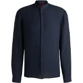 HUGO Slim fit skjorte i hørkanvas