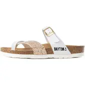 Bayton Pantoletter 'Diane' guld / hvid
