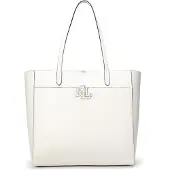 Ralph Lauren Lauren Ralph Laurentil kvinder. 431960183003 Cameryn stor tote taske off-white kornet læder (OSFA), Hvid, Casual