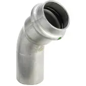 Viega Inox bøjning 45 grader 42 mm Inox, rustfri stål muffe/nippel, SC-Contur