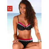 LASCANA Bikinioverdel 'Monroe' neonpink / sort / hvid