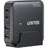 UNITEK GaN network charger - P1229ABK01-EU | 100W 2x USB-C 2x USB-A