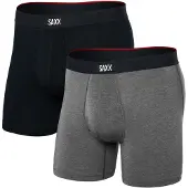 Saxx - Vandretøj - Vibe Xtra Soft Comfort BB Fly 2pk Black/Dark Grey Heather til Unisex - Størrelse L