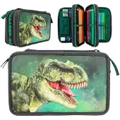 Dino World Grøn Med 3d-effekt (0412475) Tredobbelt Penalhus
