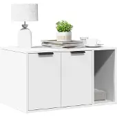 vidaXL toiletskjuler til kattebakke 80x50x45 cm konstrueret træ hvid