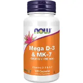 Now , Mega D-3 & MK-7, 120 Kapsler