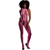 Ouch! by Shots Pink Bodystocking med Halterneck